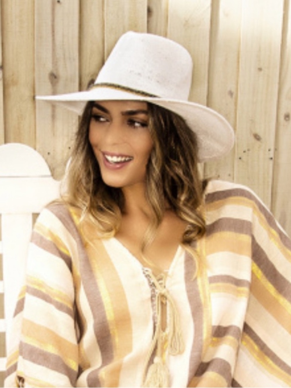 Nikki Beach Monte Carlo Toyo Straw Rancher Hat - White-one size adjustable